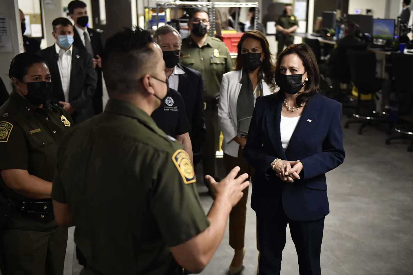Vice President Kamala Harris tours the El Paso Border Patrol Station. (Getty Images)